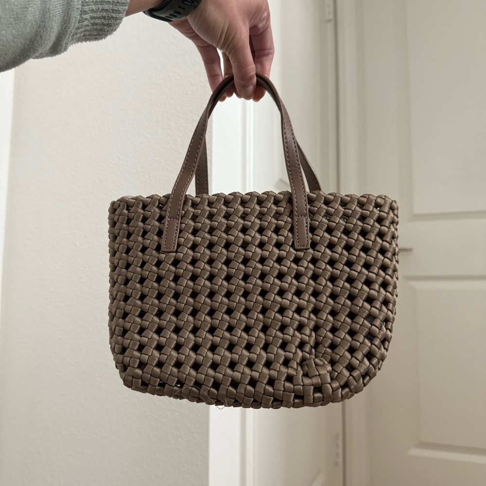 Brown Woven Tote Bag